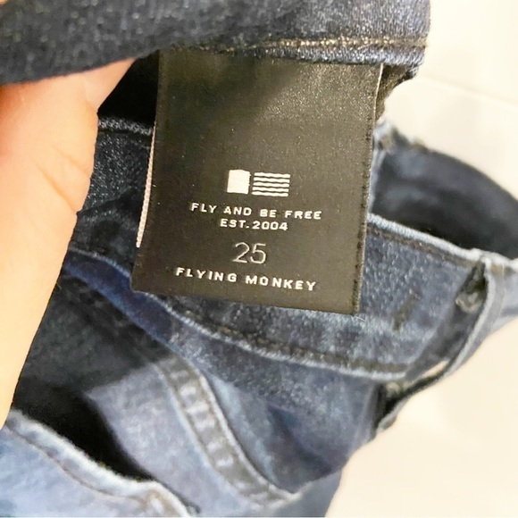 Flying Monkey | Midrise Dark Wash Skinny Jeans- Raw Hem Size 25 - Picture 4 of 11